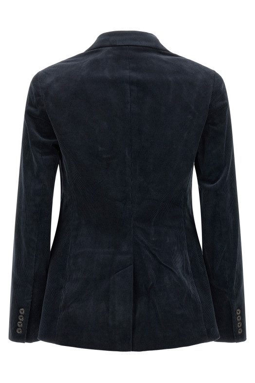 Metal wire embroidery blazer Blue