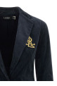 Metal wire embroidery blazer Blue