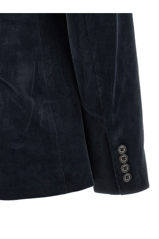 Metal wire embroidery blazer Blue