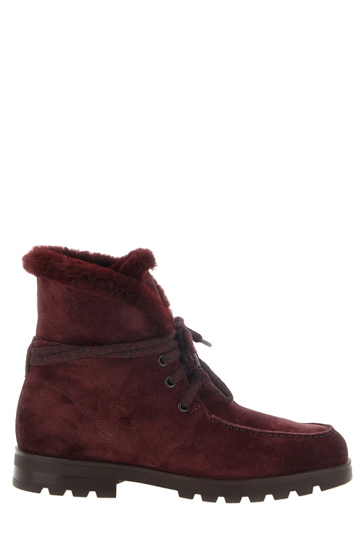 Замшеві ботильйони бордового кольору SANTONI WTDR71048SYRAPFRB30