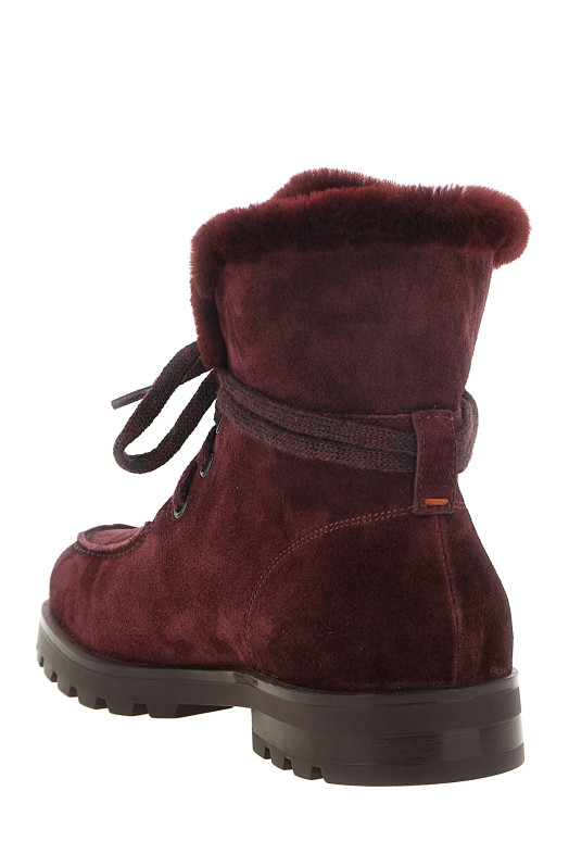 Замшеві ботильйони бордового кольору SANTONI WTDR71048SYRAPFRB30