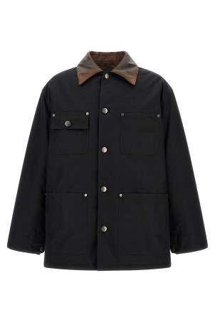Padded canvas jacket Black