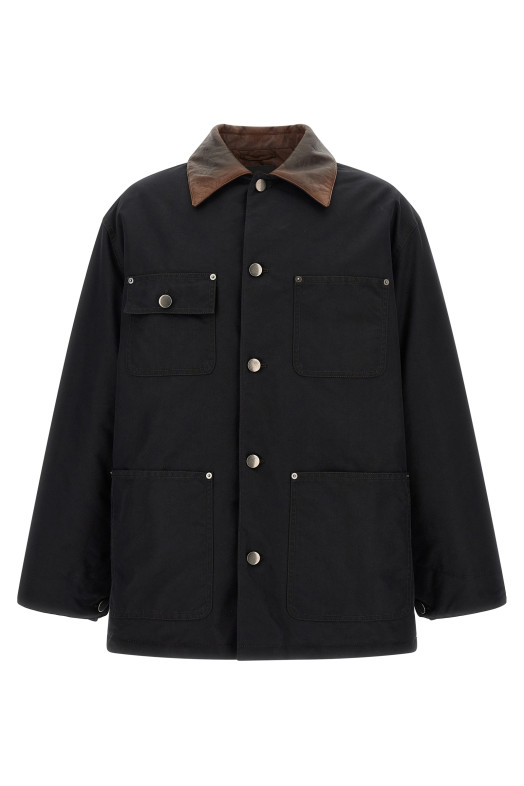 Padded canvas jacket Black