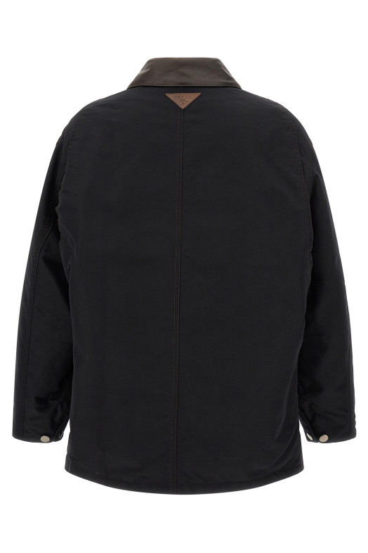 Padded canvas jacket Black