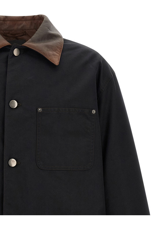 Padded canvas jacket Black