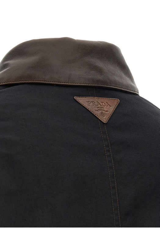 Padded canvas jacket Black