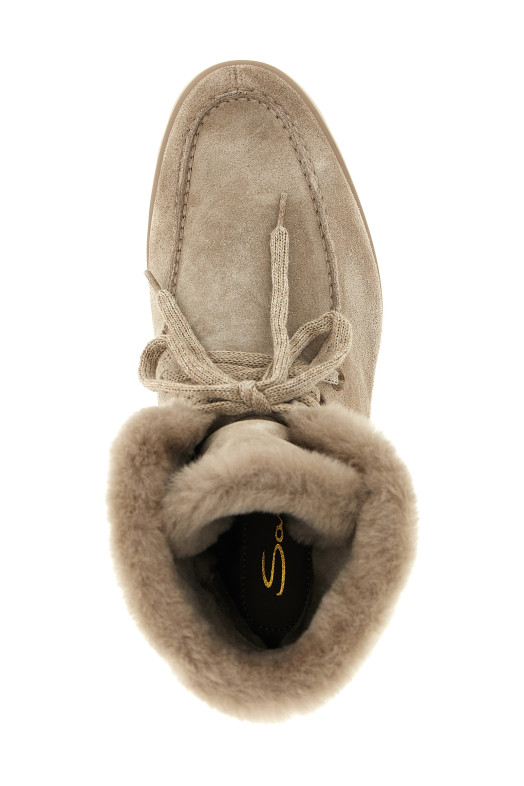 Замшевые ботильоны бежевого цвета SANTONI WTDR71048TGRAPFRM45