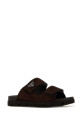 Темно-коричневые замшевые тапочки PRADA (2X3129FG000054)