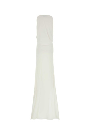 White crepe long dress GUCCI (822831ZAMI7)