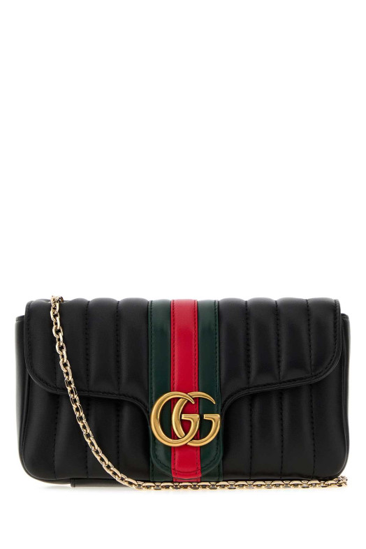 Black nappa leather small Jetset GG Marmont crossbody GUCCI (A006X1AAG8N)
