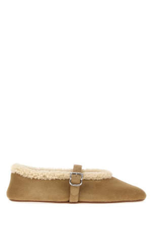 Beige suede ballerinas ALAIA (AA3A029I048)