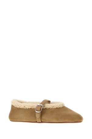 Beige suede ballerinas ALAIA (AA3A029I048)