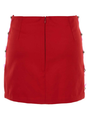 Red satin mini skirt DES PHEMMES (D207XG)