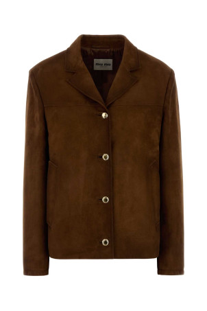 Brown suede jacket MIU MIU (MPV948SOOO104R)