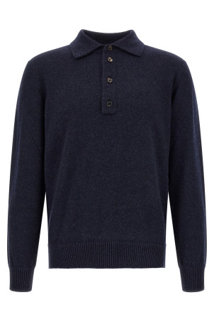 Поло из шерсти и кашемира, синего цвета ZEGNA UIB60A4132B99