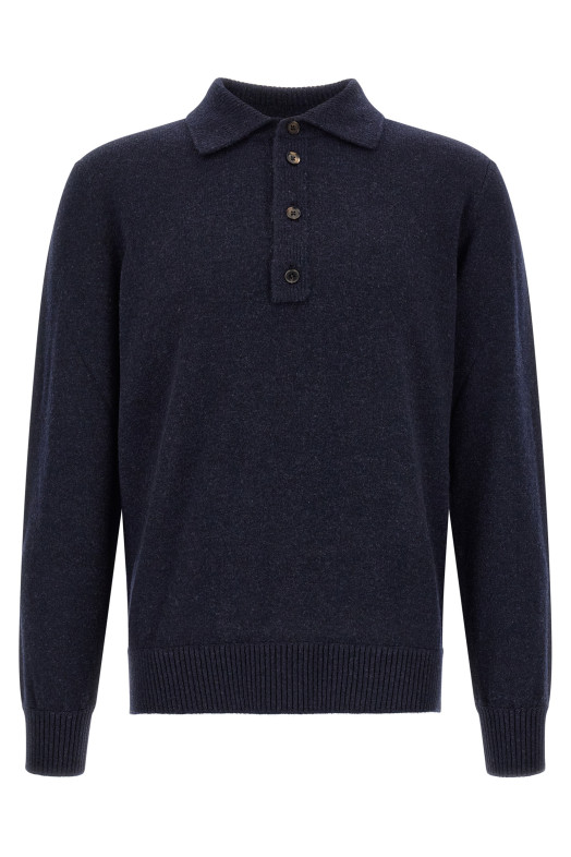 Поло из шерсти и кашемира, синего цвета ZEGNA UIB60A4132B99
