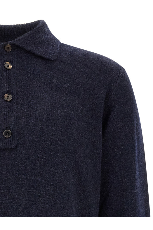 Поло из шерсти и кашемира, синего цвета ZEGNA UIB60A4132B99