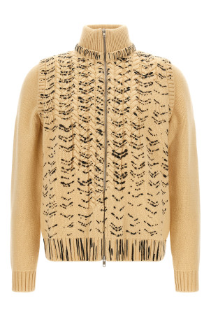 Openwork knit cardigan Beige