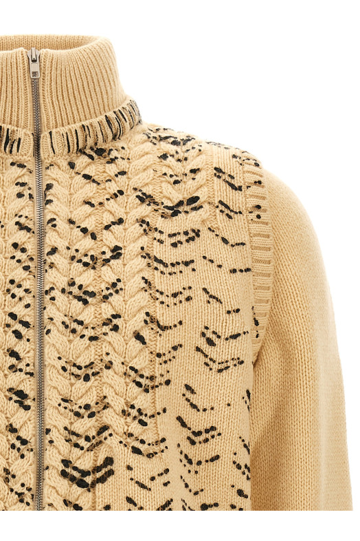 Ажурний в’язаний кардиган, бежевий MAISON MARGIELA S67HP0044M13328107