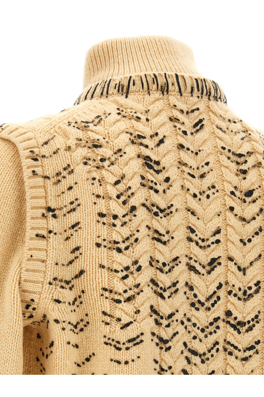 Ажурний в’язаний кардиган, бежевий MAISON MARGIELA S67HP0044M13328107