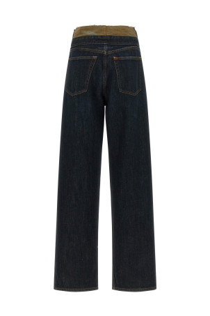 Raw cut waist jeans Blue