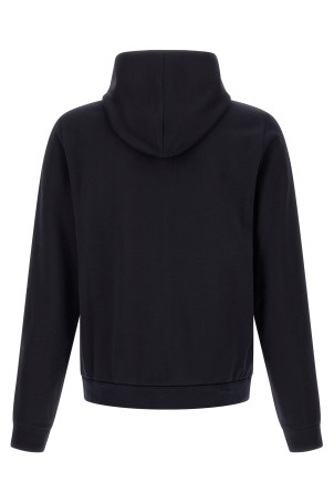 'Web' silk and cotton hoodie Blue