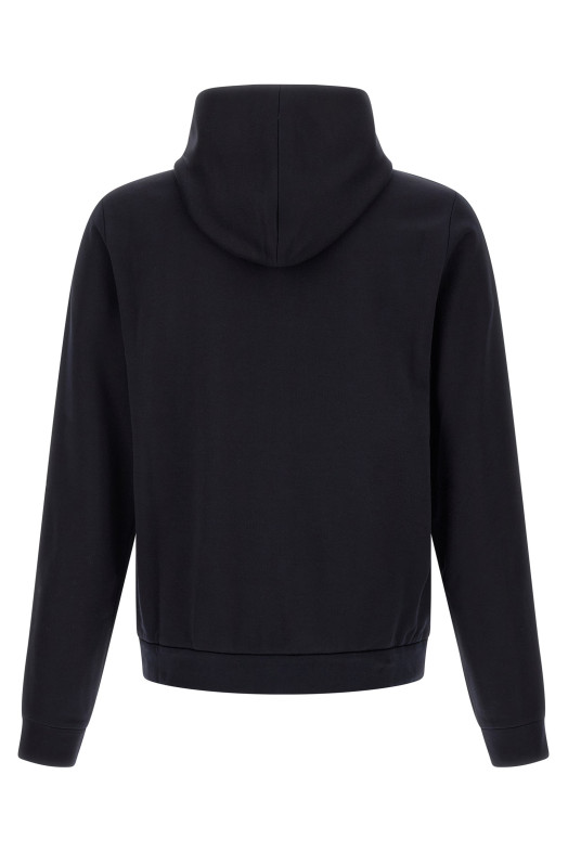 'Web' silk and cotton hoodie Blue