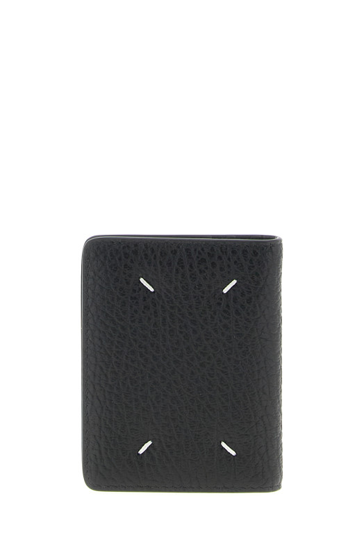 'Stitching' card holder. Black