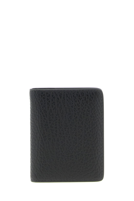 'Stitching' card holder. Black