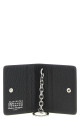 'Stitching' card holder. Black