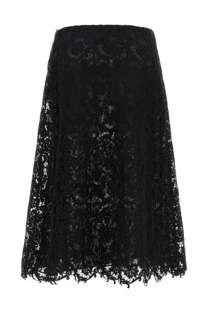 Macramé lace skirt Black