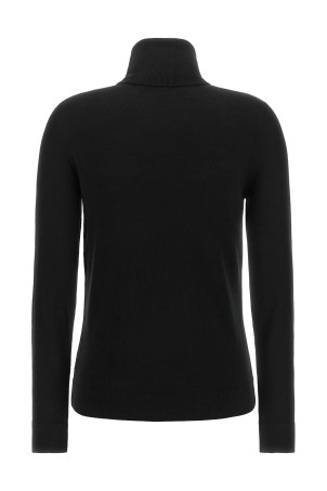 Silk blend turtleneck sweater Black