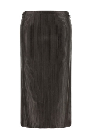 3D ribbed skirt Brown