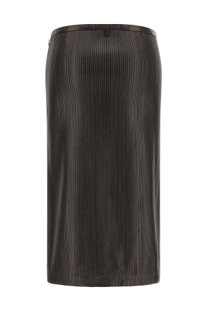 3D ribbed skirt Brown