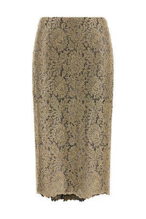 Embroidered tulle skirt Gold