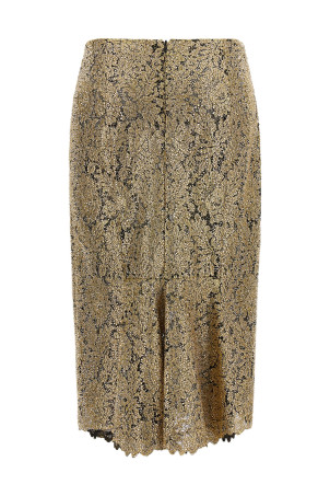 Embroidered tulle skirt Gold