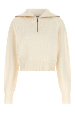 Half-zip sweater White