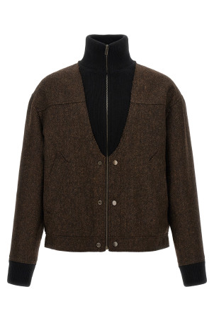 Wool bomber jacket Brown