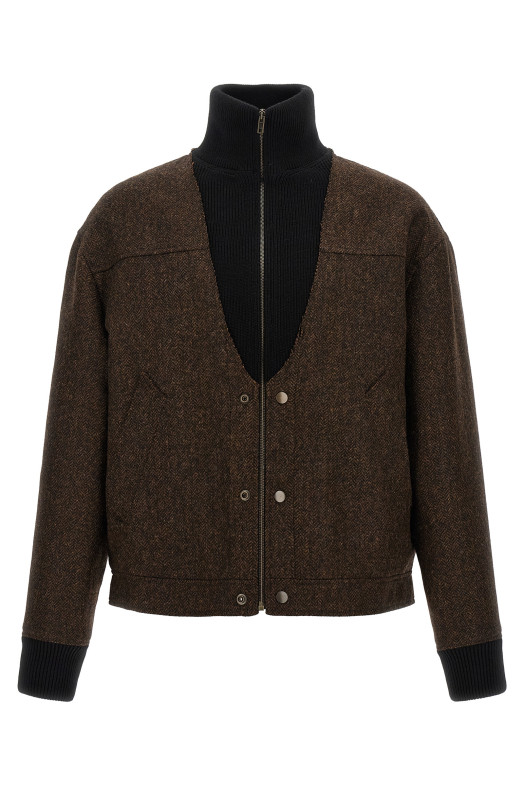 Wool bomber jacket Brown