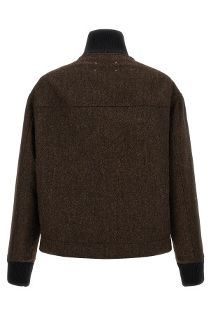 Wool bomber jacket Brown