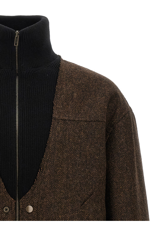 Wool bomber jacket Brown