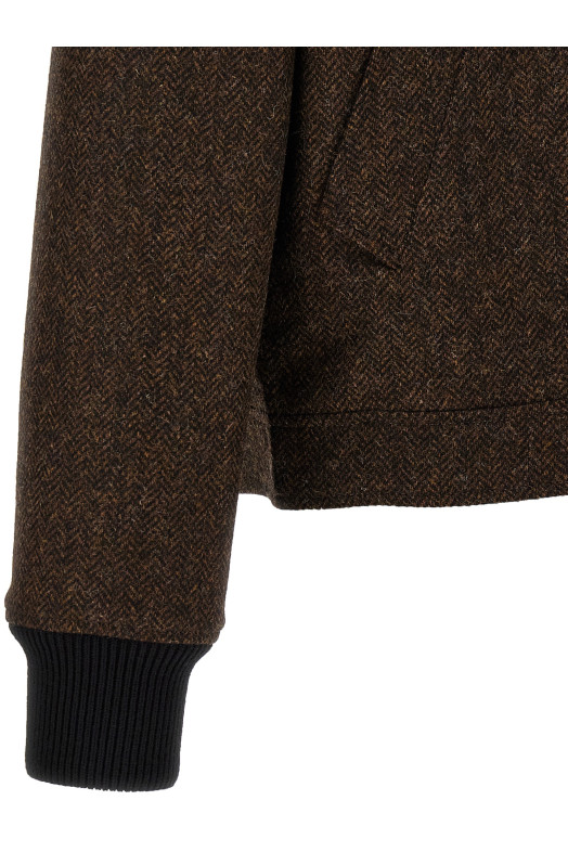 Wool bomber jacket Brown