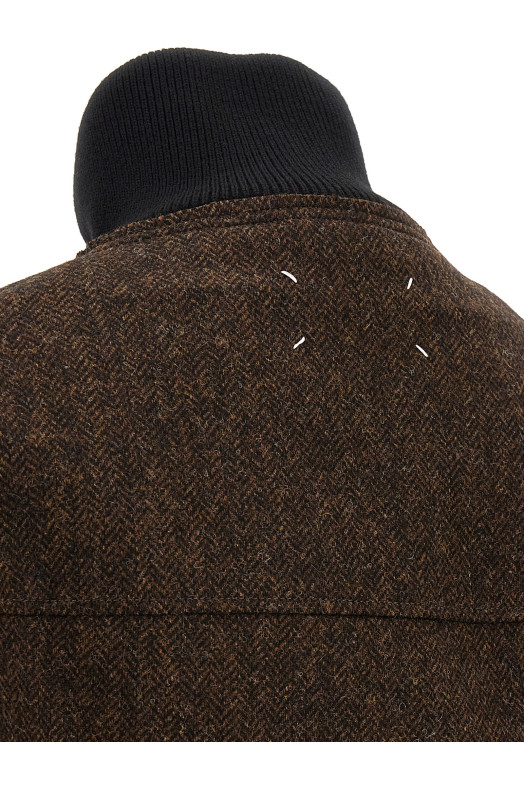 Wool bomber jacket Brown
