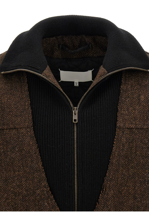 Wool bomber jacket Brown