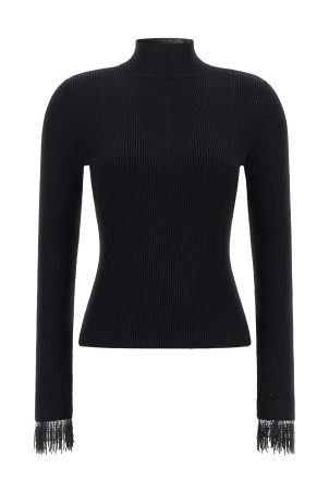 Stretch viscose sweater Black