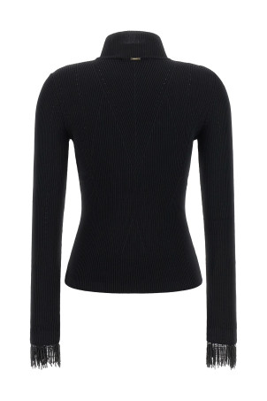 Stretch viscose sweater Black