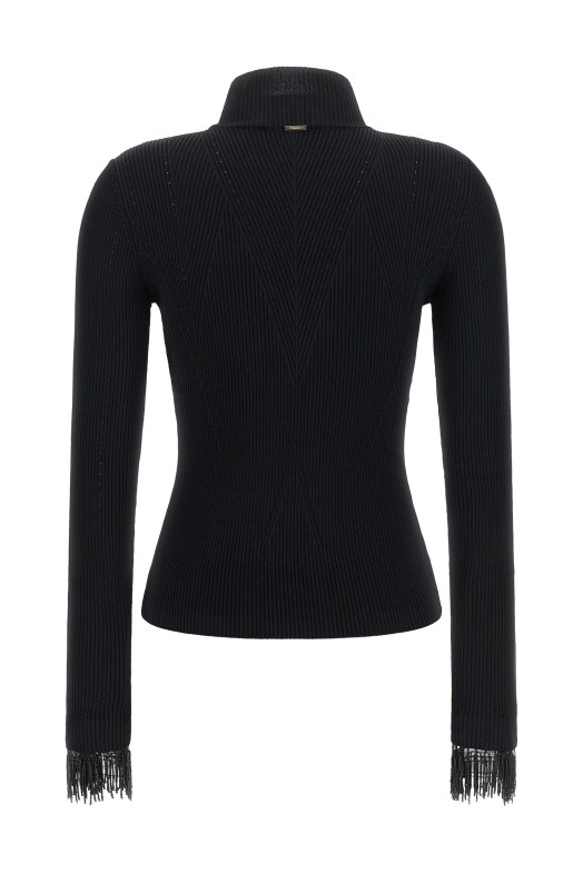 Stretch viscose sweater Black