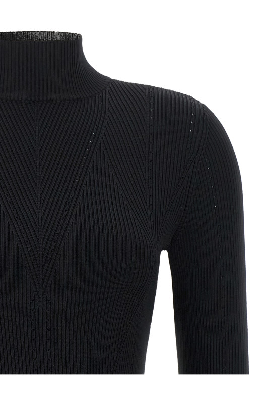 Stretch viscose sweater Black