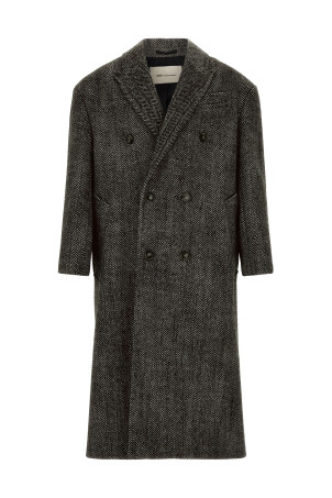 Double-breasted coat Black