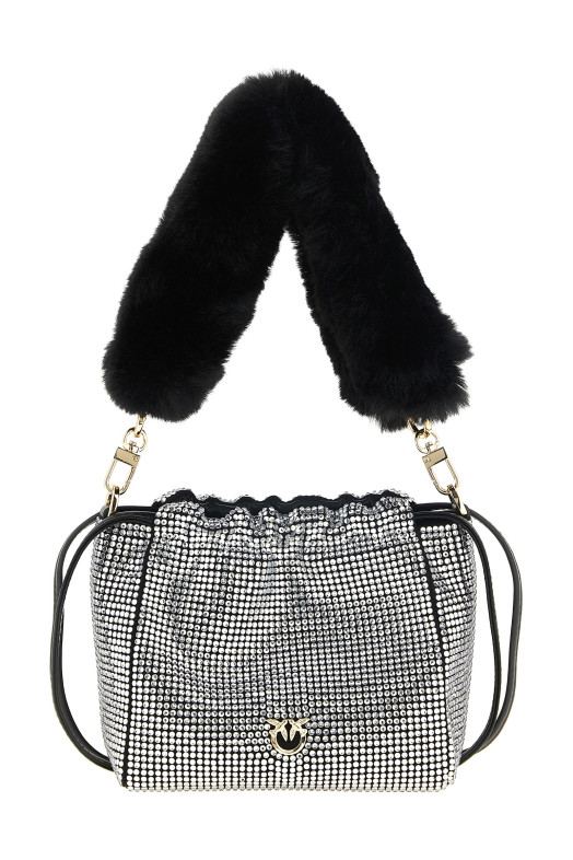 Rhinestone bucket bag Silver